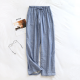Japanese new spring and summer couples cotton double gauze men's and women's home pants plus size youth pants pajamas trousers Japanese new spring and summer couples cotton double gauze men's and women's home pants plus size youth pants pajamas trousers