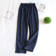 Japanese new spring and summer couples cotton double gauze men's and women's home pants plus size youth pants pajamas trousers Japanese new spring and summer couples cotton double gauze men's and women's home pants plus size youth pants pajamas trousers