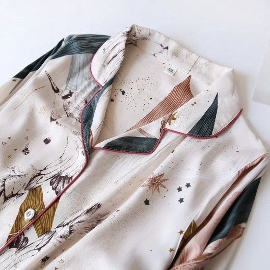 Spring / Summer New 100% viscose long-sleeved trousers ladies pajamas suit 3XL plus size long Sleepwear women's home Nightwear Spring / Summer New 100% viscose long-sleeved trousers ladies pajamas suit 3XL plus size long Sleepwear women's home Nightwear