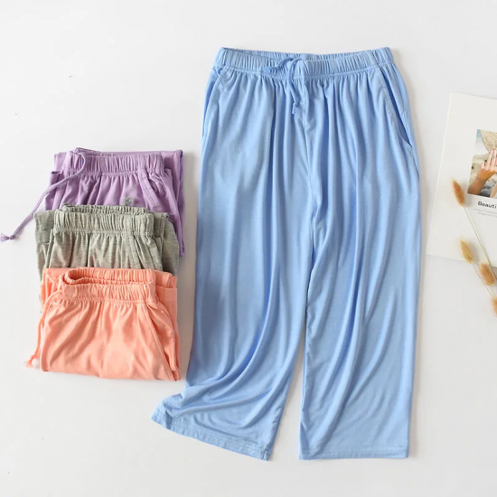Summer comfortable ladies modal cropped pants thin section sports loose multicolor large size stretch home pants beach shorts Summer comfortable ladies modal cropped pants thin section sports loose multicolor large size stretch home pants beach shorts