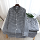 Japanese new couple pajamas, long-sleeved trousers, two-piece 100% cotton gauze simple plaid home service suit for men and women Japanese new couple pajamas, long-sleeved trousers, two-piece 100% cotton gauze simple plaid home service suit for men and women
