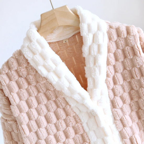 2025 Autumn/Winter Women's Pajama Top Single piece Flannel Thickened Warm Coral Fleece Long Sleeve Cardigan Home Fur Ladies 2025 Autumn/Winter Women's Pajama Top Single piece Flannel Thickened Warm Coral Fleece Long Sleeve Cardigan Home Fur Ladies