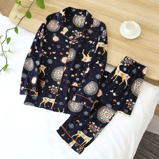 Spring / Summer New 100% viscose long-sleeved trousers ladies pajamas suit 3XL plus size long Sleepwear women's home Nightwear Spring / Summer New 100% viscose long-sleeved trousers ladies pajamas suit 3XL plus size long Sleepwear women's home Nightwear