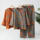 2025 New Spring/Summer Women's Pajama Set 100% Cotton Jacquard Flower Long Sleeve Long Pants Large Home Clothes Two Piece Set 2025 New Spring/Summer Women's Pajama Set 100% Cotton Jacquard Flower Long Sleeve Long Pants Large Home Clothes Two Piece Set